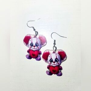 ❤️ New It Clown Cute Horror Earrings